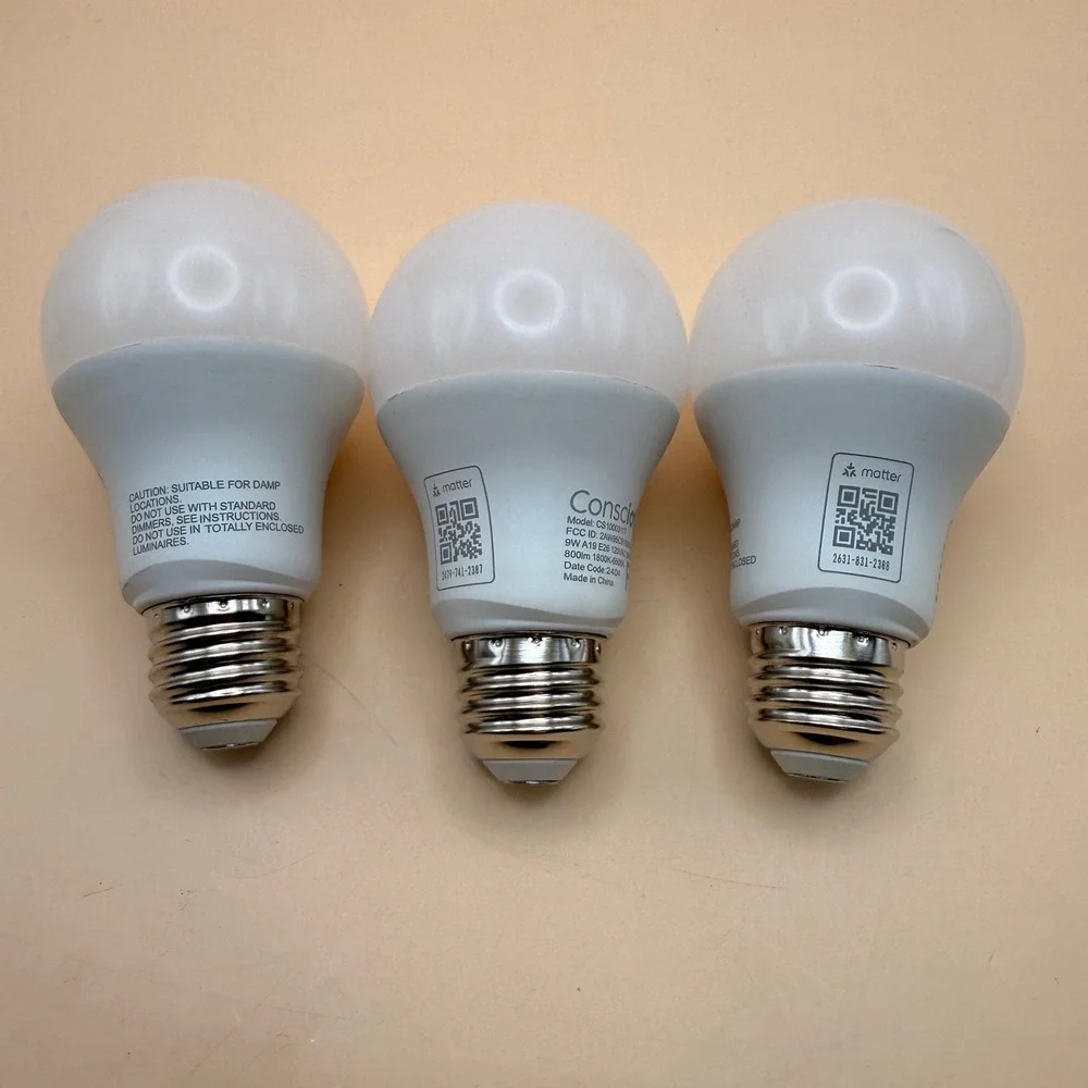 Set of 3 Consciot Smart LED Bulbs, WiFi Bluetooth Color Changing, Music Sync, 60
